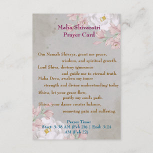 Maha Shivaratri Gebed Kaart 2025