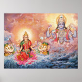 Maha Vishnu en Lakshmi-Poster Poster (Voorkant)