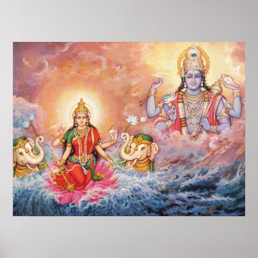 Maha Vishnu en Lakshmi-Poster Poster (Voorkant)