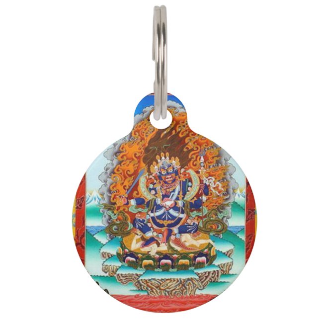 Mahakala Tibetan Buddhist Protector Deity Huisdierpenning (Voorkant)