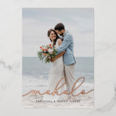 Mahalo | Carte de remerciements photo Mariage (Recto)