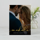 Mahalo | Carte de remerciements photo Mariage (Debout devant)