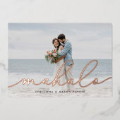 Mahalo | Carte de remerciements photo Mariage (Recto)