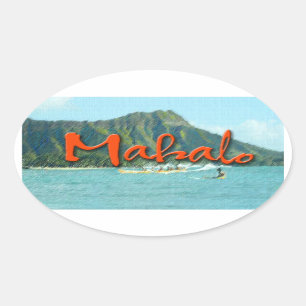 Mahalo Diamond Head Ovale Sticker