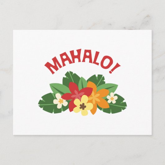 Mahalo Flowers Briefkaart (Voorkant)