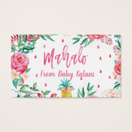 Mahalo Hawaiian Baby shower Dank u Kaarten Visitekaartje