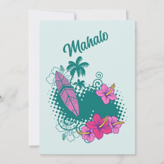 Mahalo Merci En Hawaïen (Devant)