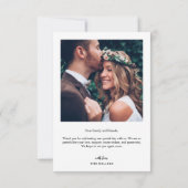 Mahalo Moderne Élégant Merci de mariage Carte phot (Dos)