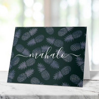 Mahalo navy blue tropical pineappelscript