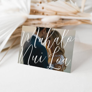 Mahalo Nui Loa Foto van Hawaiian Wedding Bedankkaart
