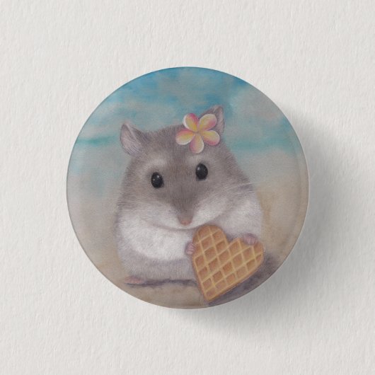 Mahalo op het strand ronde button 3,2 cm (Voorkant)