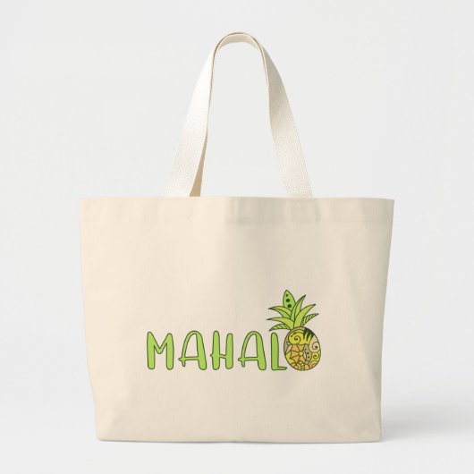 Mahalo Pineapple Grote Tote Bag (Voorkant)