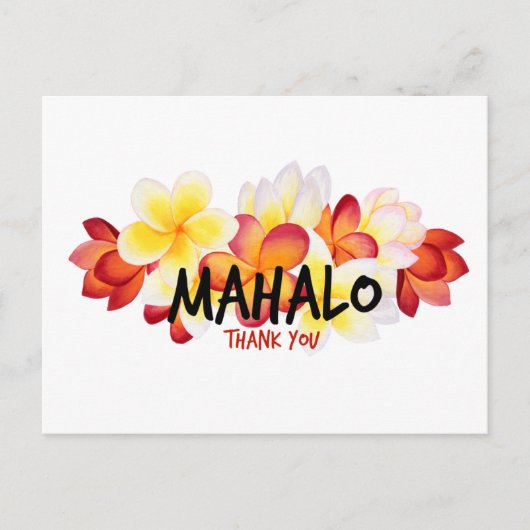 Mahalo Plumeria Briefkaart (Voorkant)