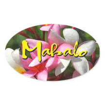 Mahalo plumeria ovale sticker