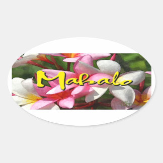 Mahalo plumeria ovale sticker