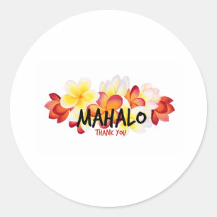 Mahalo Plumeria Ronde Sticker