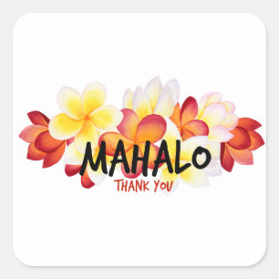 Mahalo Plumeria Vierkante Sticker