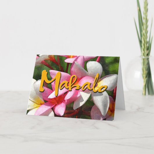Mahalo Plumerias Bedankkaart (Voorkant)