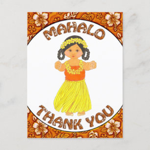 Mahalo Thank You~Hawaiian Luau Postcards Briefkaart
