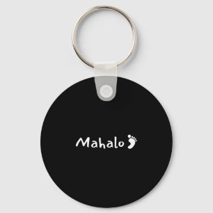 Mahalo w_footprint - hawaiaanse dank - hawaii sleutelhanger