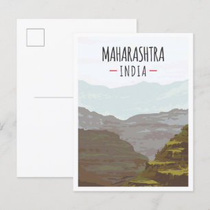 Maharashtra India Art Vintage Travel Illustratie Briefkaart