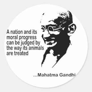 Mahatma Gandhi Animal Rights Ronde Sticker