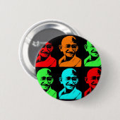 Mahatma Gandhi Collage Ronde Button 5,7 Cm (Voorkant /achterkant)