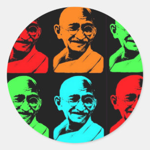 Mahatma Gandhi Collage Ronde Sticker