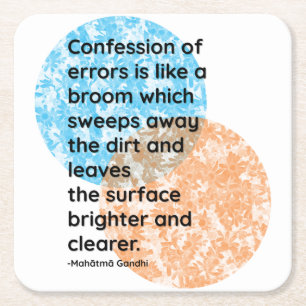 Mahatma Gandhi Confession Quotes Vierkante Kartonnen Onderzetter