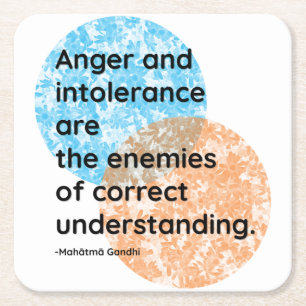 Mahatma Gandhi Enemies Quotes Vierkante Kartonnen Onderzetter