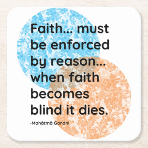 Mahatma Gandhi Faith Quotes Vierkante Kartonnen Onderzetter