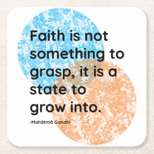 Mahatma Gandhi Faith Quotes Vierkante Kartonnen Onderzetter