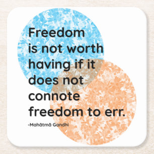 Mahatma Gandhi Freedom Quotes Vierkante Kartonnen Onderzetter