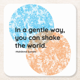 Mahatma Gandhi Gentle Quotes Vierkante Kartonnen Onderzetter
