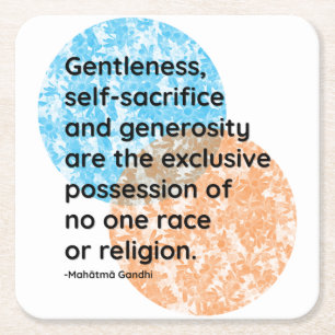 Mahatma Gandhi Gentleness Quotes Vierkante Kartonnen Onderzetter