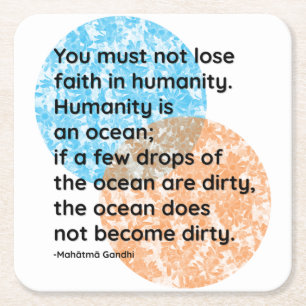 Mahatma Gandhi Humanity Quotes Vierkante Kartonnen Onderzetter