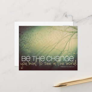 Mahatma Gandhi Inspirerend Quote "Wees de verander Briefkaart