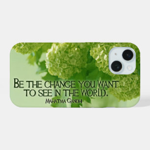 Mahatma Gandhi Inspirerend Quote "Wees de verander iPhone 15 Hoesje