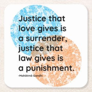 Mahatma Gandhi Justice Quotes Vierkante Kartonnen Onderzetter