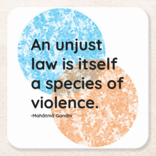 Mahatma Gandhi Law Quotes Vierkante Kartonnen Onderzetter