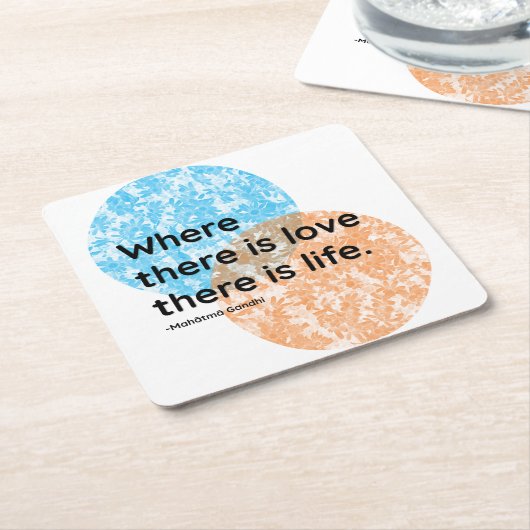 Mahatma Gandhi Love Live Quotes Vierkante Kartonnen Onderzetter (Schuin)