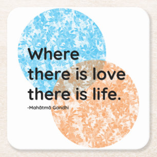 Mahatma Gandhi Love Live Quotes Vierkante Kartonnen Onderzetter