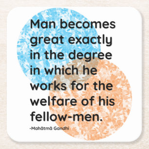 Mahatma Gandhi Man Quotes Vierkante Kartonnen Onderzetter
