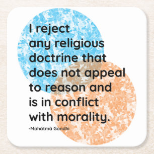 Mahatma Gandhi Morality and Religiuos Quotes Vierkante Kartonnen Onderzetter