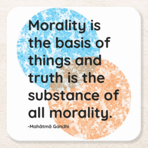 Mahatma Gandhi Morality Quotes Vierkante Kartonnen Onderzetter