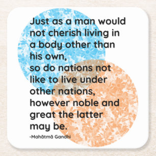 Mahatma Gandhi Nation Quotes Vierkante Kartonnen Onderzetter