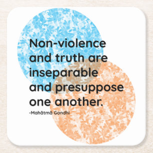 Mahatma Gandhi Non-Violence Truth Quotes Vierkante Kartonnen Onderzetter