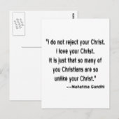 Mahatma Gandhi over christenen Briefkaart (Voorkant / Achterkant)