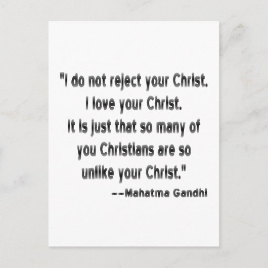 Mahatma Gandhi over christenen Briefkaart (Voorkant)