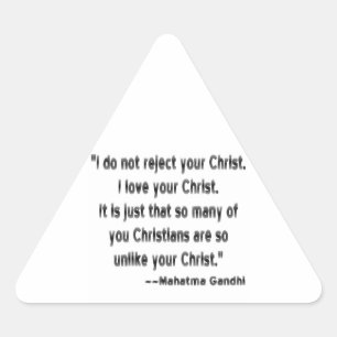 Mahatma Gandhi over christenen Driehoek Sticker